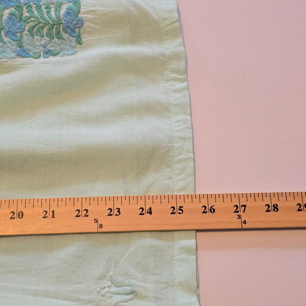 J Marie Top Womens Size Small Green Floral Embroidered Sleeveless Lined Bohemian - Picture 10 of 10